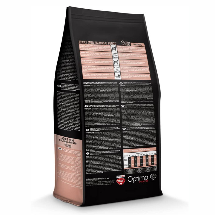 Optima Nova Adult Mini Salmon & Potato, piensos para perros - Kompymascotas