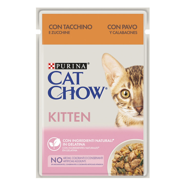 Purina Cat Chow Gatito con Pavo, Comida húmeda para gatos - Kompymascotas