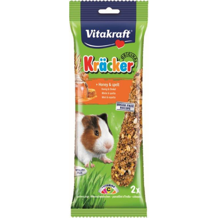 Alimento en barritas para cobayas Vitakraft Kracker Miel - Kompymascotas
