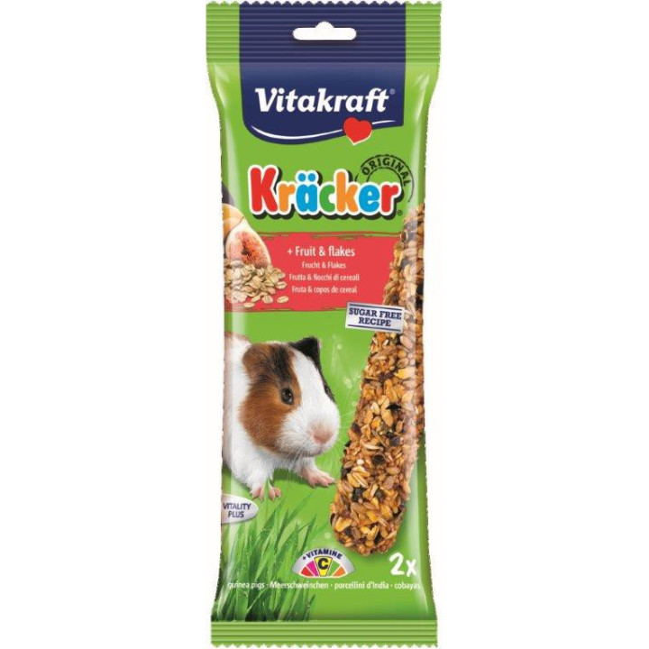 Alimento en barritas para cobayas Vitakraft Kracker Fruta - Kompymascotas