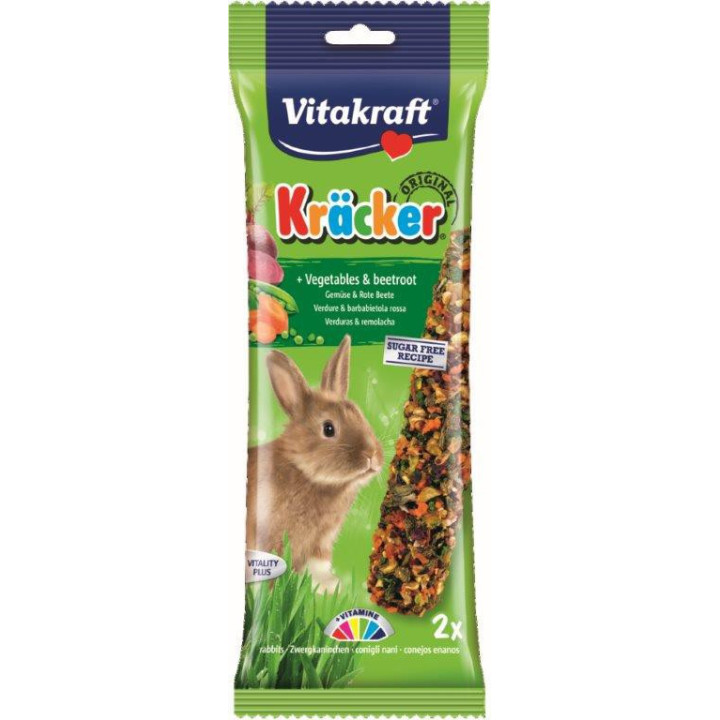 Alimento en barritas para conejos Vitakraft Kracker Verdura - Kompymascotas