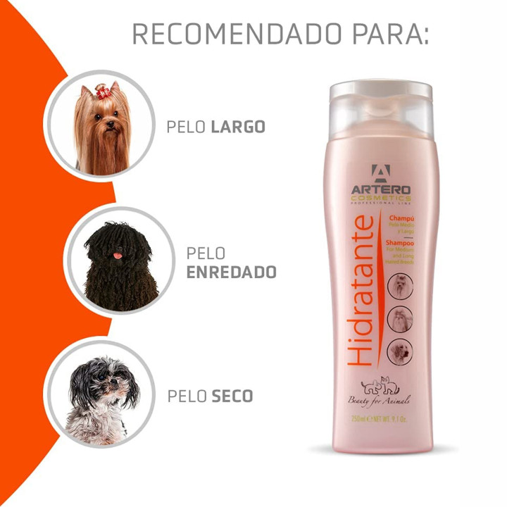 Champú para perros Artero Hidratante, pelo largo - Kompymascotas