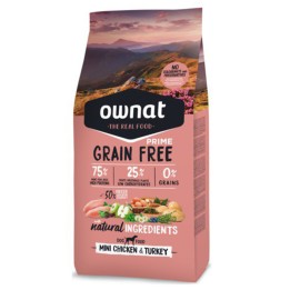 Ownat Grain Free prime Mini Pollo y Pavo, Pienso para perros - Kompymascotas