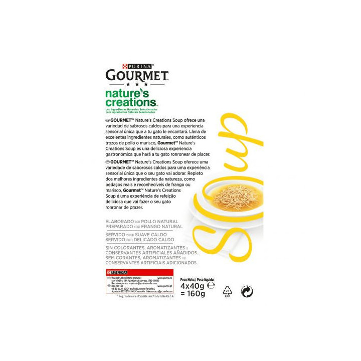 Sopa PURINA GOURMET Crystal, alimento húmedo para gato - Kompymascotas