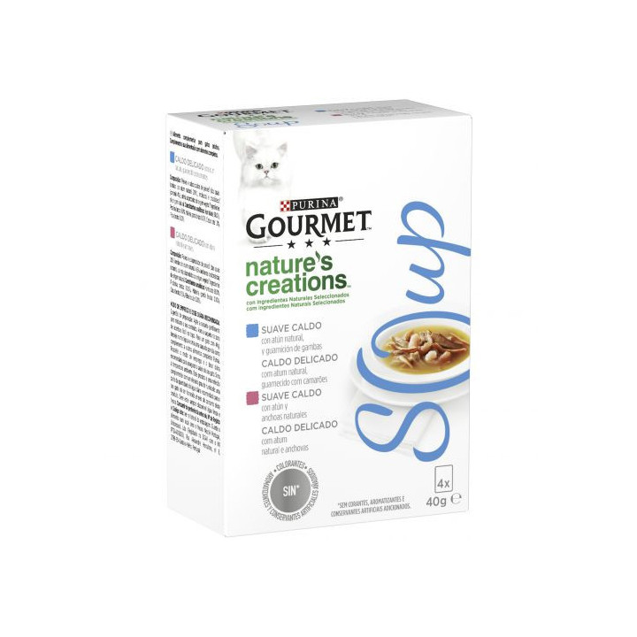 Sopa PURINA GOURMET Crystal, alimento húmedo para gatos - Kompymascotas