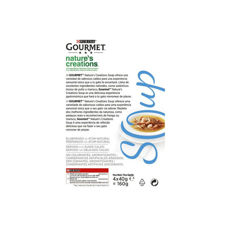 Sopa PURINA GOURMET Crystal, alimento húmedo para gatos - Kompymascotas