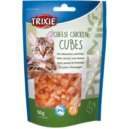 Cheese Chicken Cubes Premio, Snacks para gatos - Kompymascotas