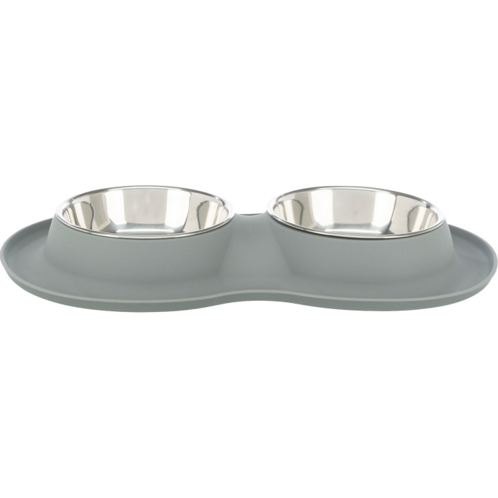 Set Comederos silicona/acero inoxidable