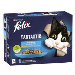 PURINA FELIX Fantastic Festín del Mar en Gelatina pack surtido sobres