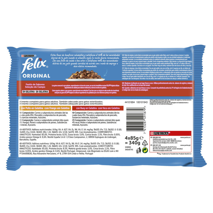 Purina Felix Original Festín de Sabores Gelatina - Kompymascotas