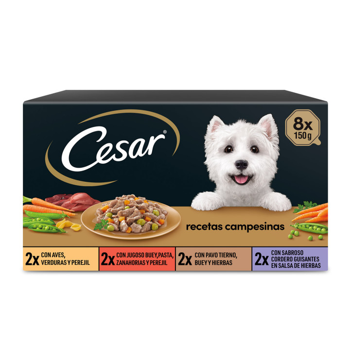 Tarrina Cesar Receta de la Huerta Selección, Comida húmeda para perros - Kompymascotas