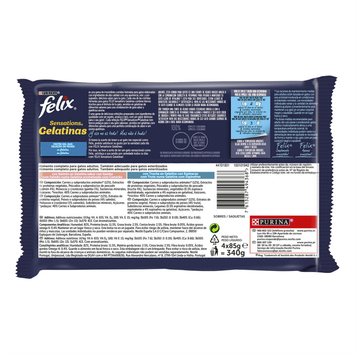 PURINA FELIX Sensation   Gelatinas Selección Pescado