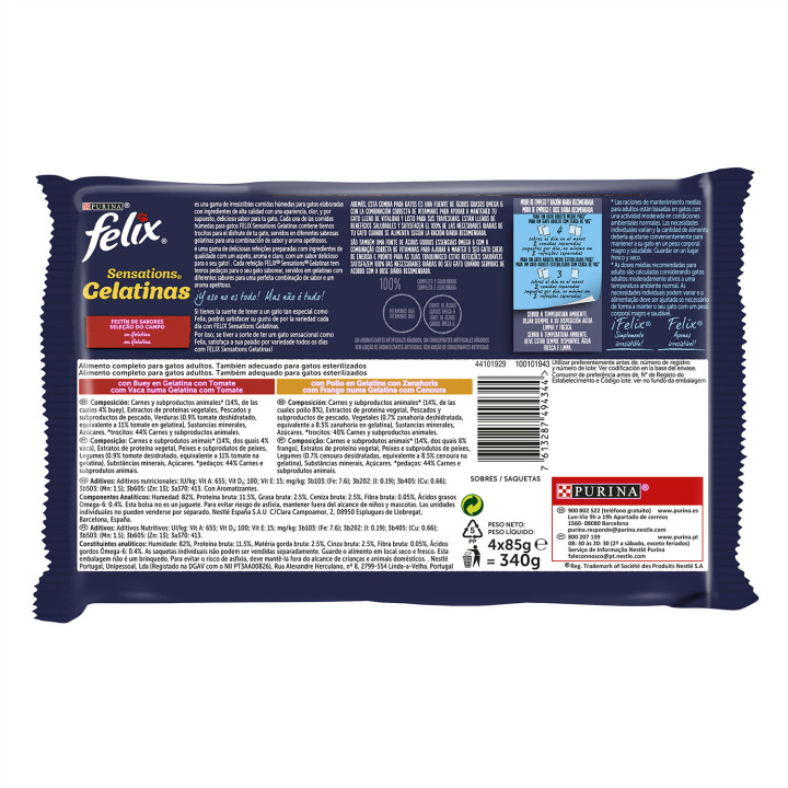 PURINA FELIX Sensation Gelatinas Selección de Carnes