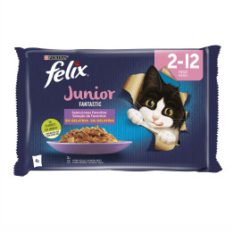 Purina Felix Fantastic Junior Grill en Gelatina, Comida húmeda para gatos - Kompymascotas