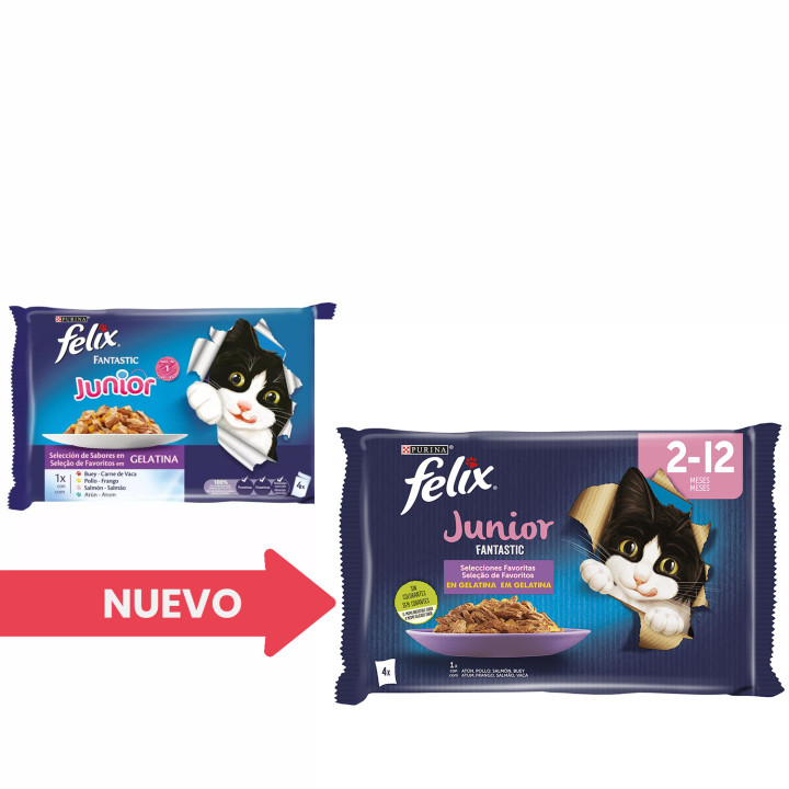 Purina Felix Fantastic Junior Grill en Gelatina, Comida húmeda para gatos - Kompymascotas