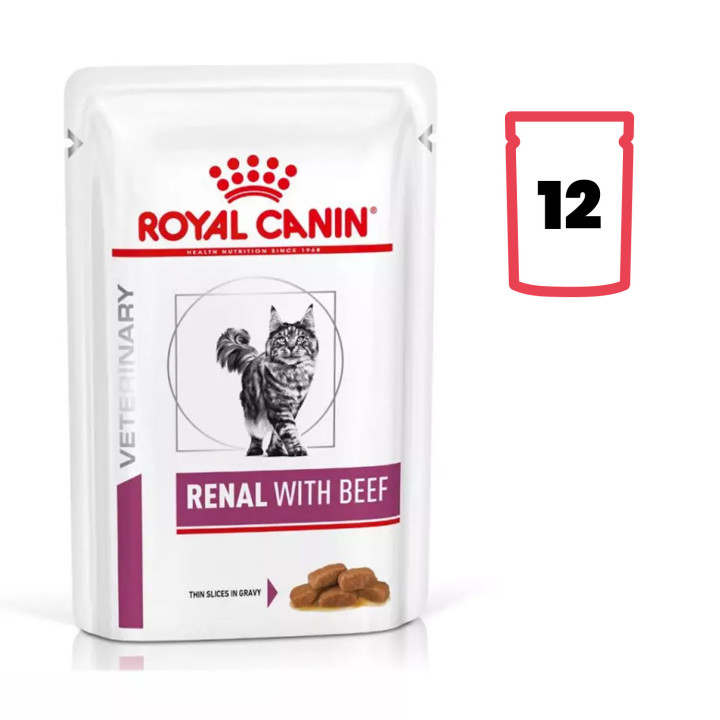 Comida húmeda para gatos Royal Canin Veterinary Diet Renal (Buey) - Kompymascotas