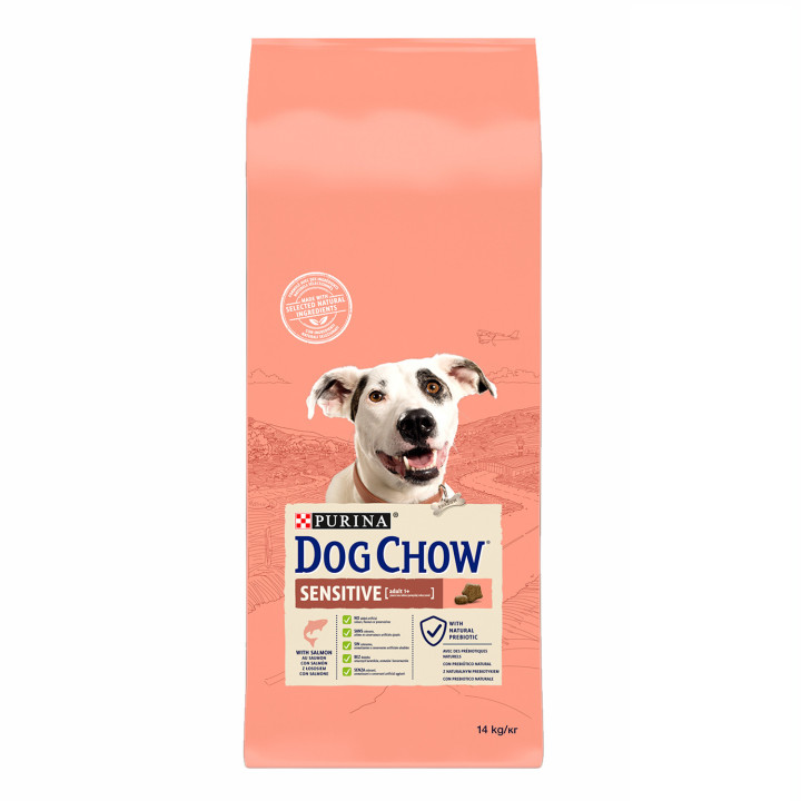 Dog Chow Sensitive Salmón y Arroz, pienso para perros - Kompymascotas