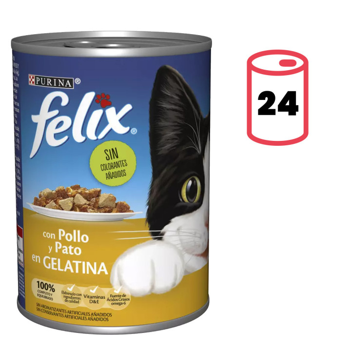 Purina Félix Estándar Pollo y Pato en Gelatina - Kompymascotas