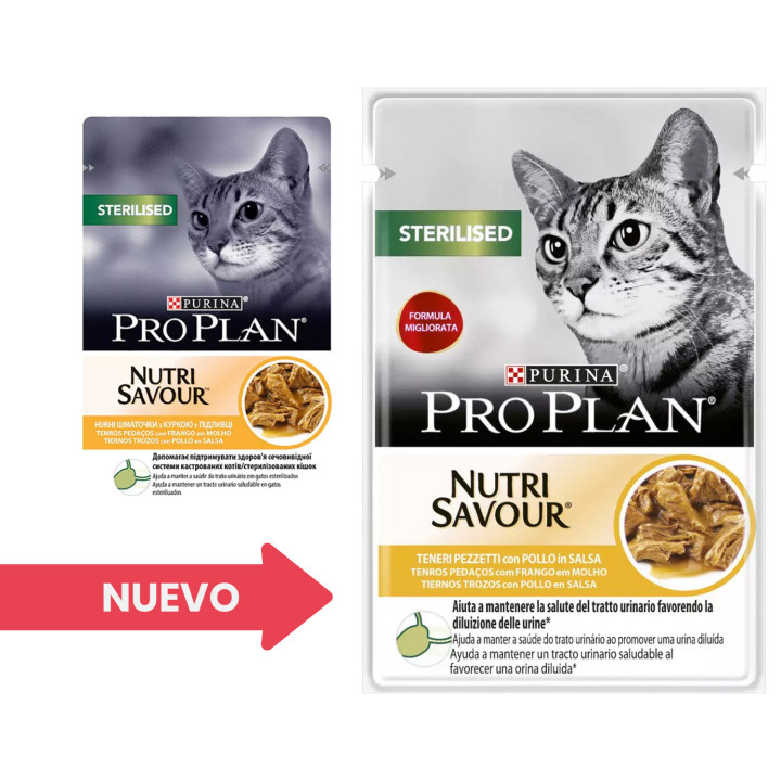 Purina Pro Plan Sterilised Gato Pollo (Salsa), Comida Húmeda para gatos - Kompymascotas