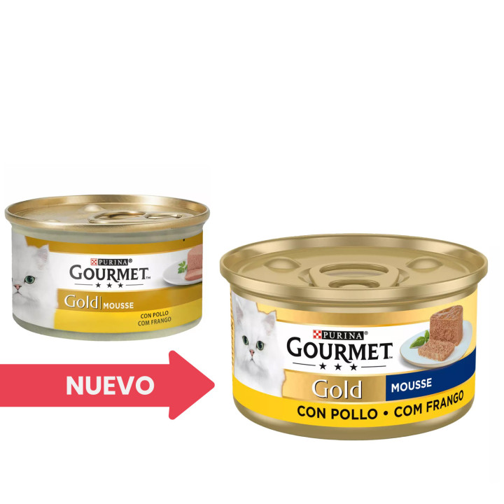 Purina Gourmet Gold Mousse, comida húmeda para gatos - Kompymascotas