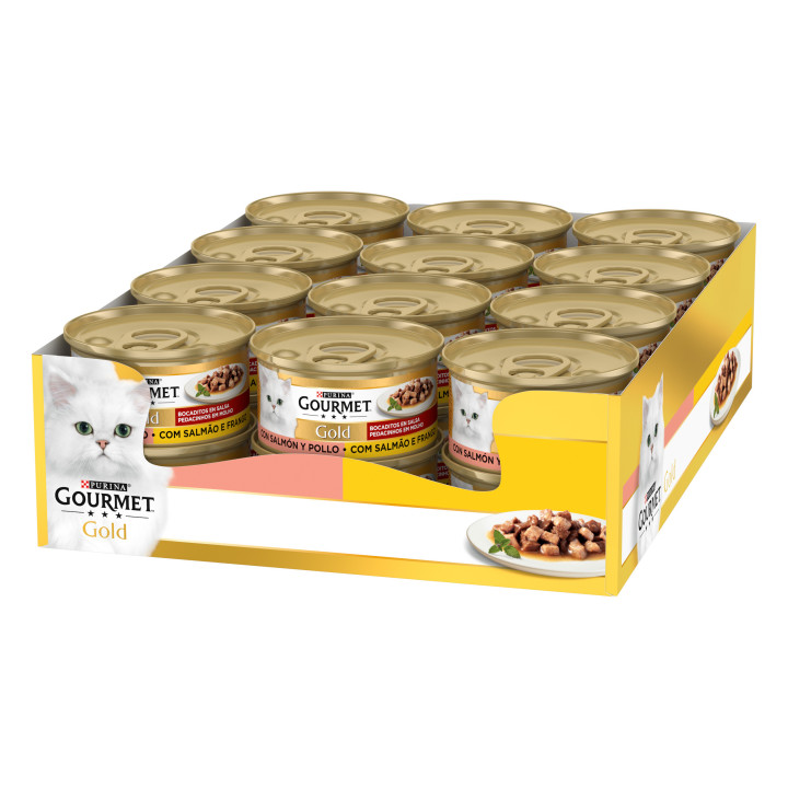 Purina Gourmet Gold Bocaditos en Salsa, comida húmeda para gatos - Kompymascotas