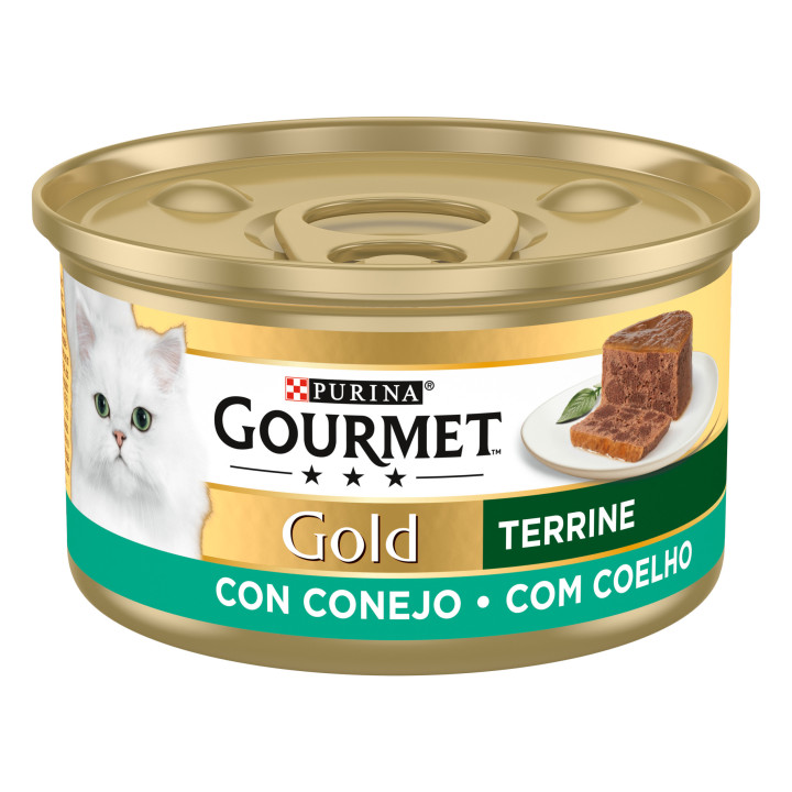 Purina Gourmet Gold Tarrine con Conejo, comida húmeda para gatos - Kompymascotas