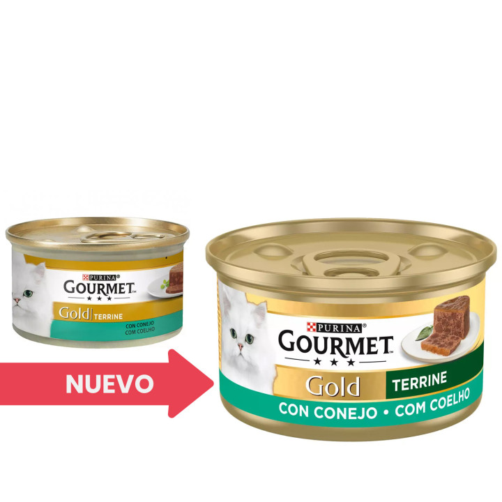 Purina Gourmet Gold Tarrine con Conejo, comida húmeda para gatos - Kompymascotas