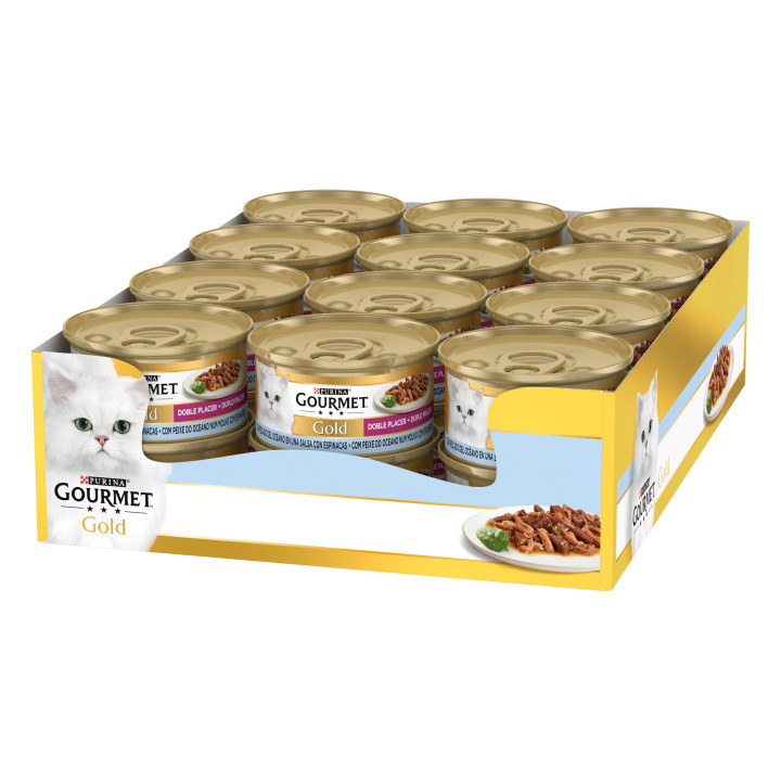 Purina Gourmet Gold Doble Placer, comida húmeda para gatos - Kompymascotas