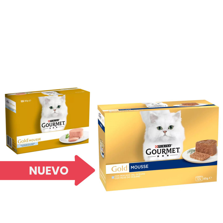 Comida húmeda Purina Gourmet Gold Mousse con Pescado del Océano - Kompymascotas