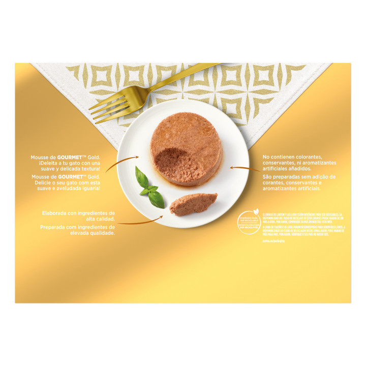 Alimento húmedo PURINA GOURMET Gold Mousse para gato - Kompymascotas