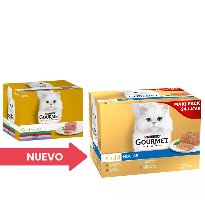 Alimento húmedo PURINA GOURMET Gold Mousse para gato - Kompymascotas