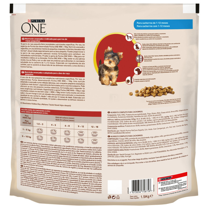 Pienso Purina One Perro Junior Pollo y Arroz - Kompymascotas