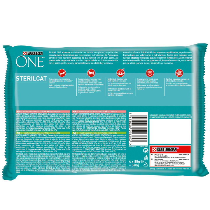 Purina One finas láminas en salsa esterilizados - PiensoyMascotas