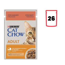 Purina Cat Chow Adulto con Buey, Comida húmeda para gatos - Kompymascotas