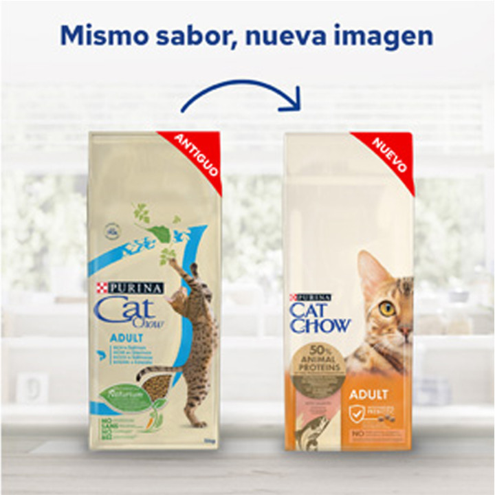 Cat Chow Adult Salmón y Atún Pienso para gatos - Kompymascotas