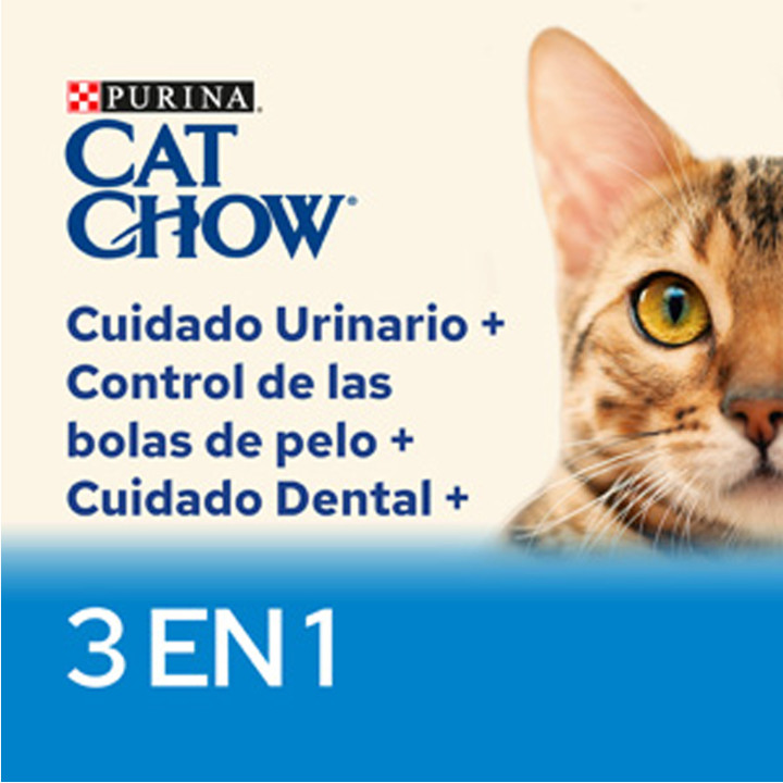 Cat Chow Feline 3en1, Pienso para gatos - Kompymascotas