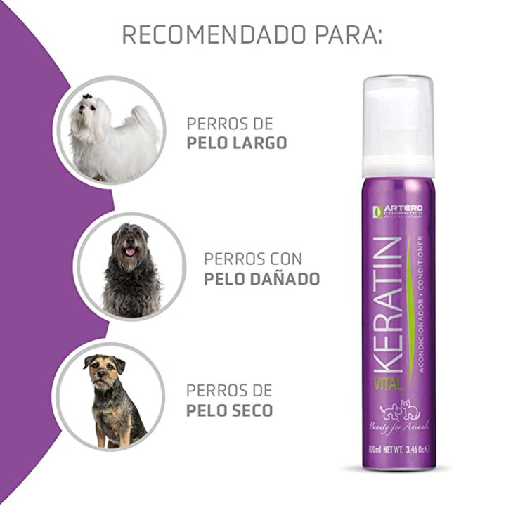 Acondicionador de pelo para perros Artero Keratin Vital - Kompymascotas