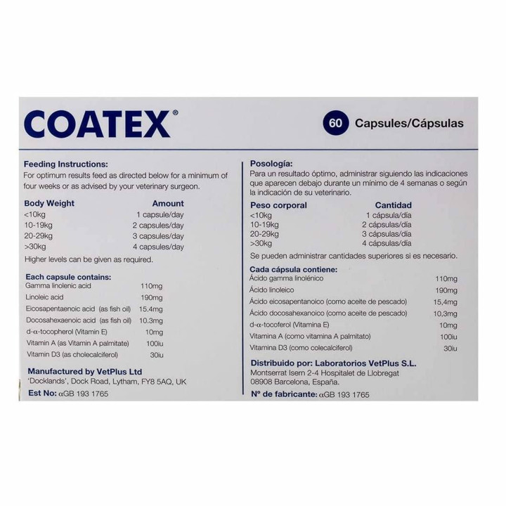 COATEX, complemento dietético para mascotas - Kompymascotas