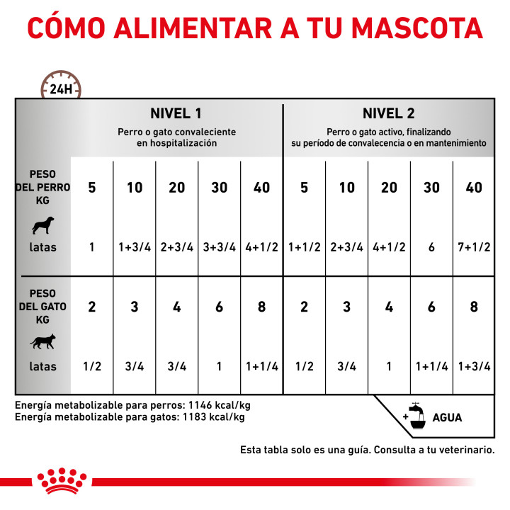 Latas para perros de Royal Canin Recovery, comida húmeda - Kompymascotas
