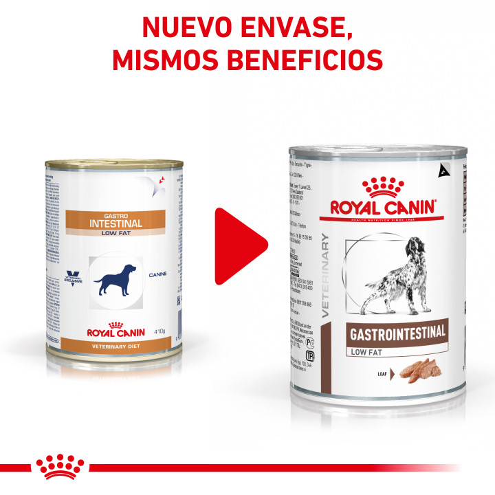 Latas Royal Canin Gastro Intestinal Low Fat, comida húmeda - Kompymascotas