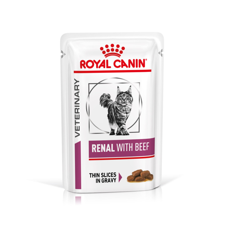 Comida húmeda para gatos Royal Canin Veterinary Diet Renal (Buey) - Kompymascotas