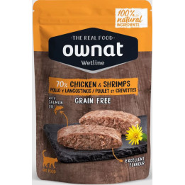 Ownat Chicken & Shrimps cat pouch-PiensoyMascotas