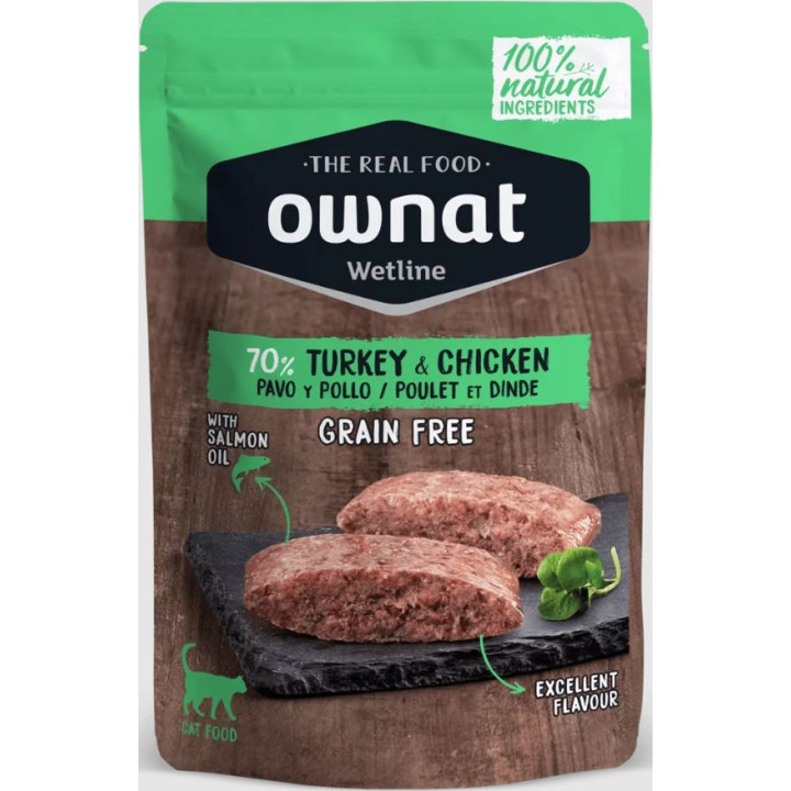 Ownat Turkey & Chicken cat pouch- PiensoyMascotas