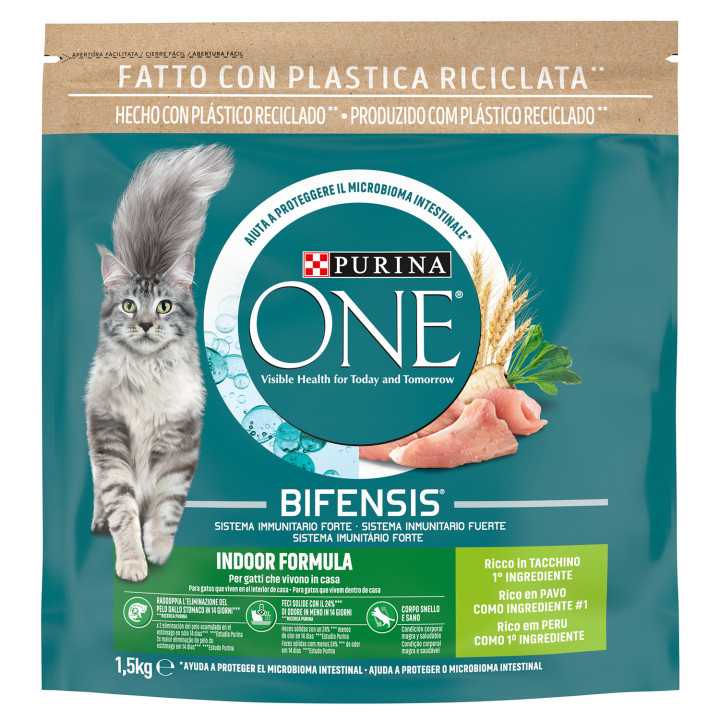 PURINA ONE Bifensis Interior rico en Pavo y Cereales