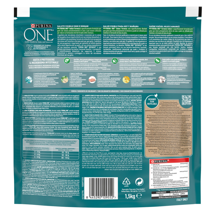 PURINA ONE Bifensis Interior rico en Pavo y Cereales
