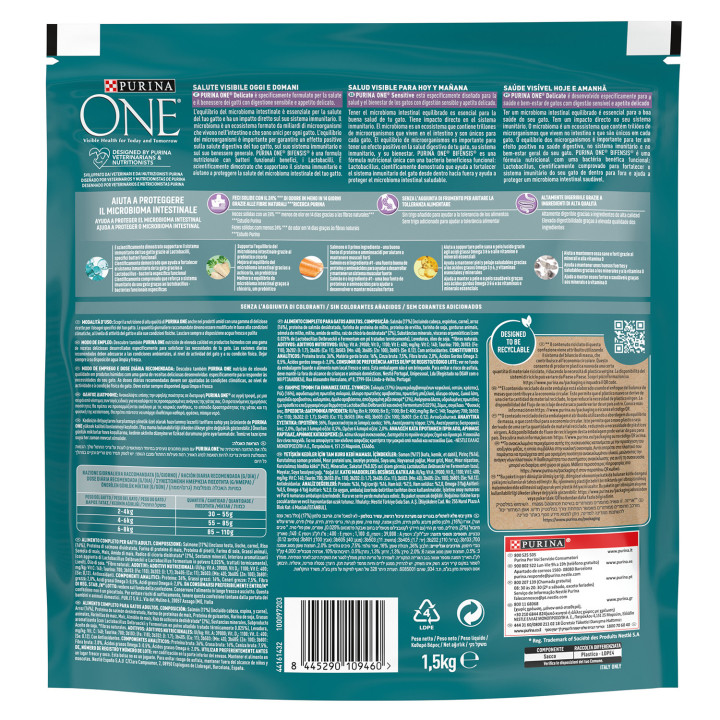 Purina One Gatos Digestión Sensible, pienso para gatos - Kompymascotas