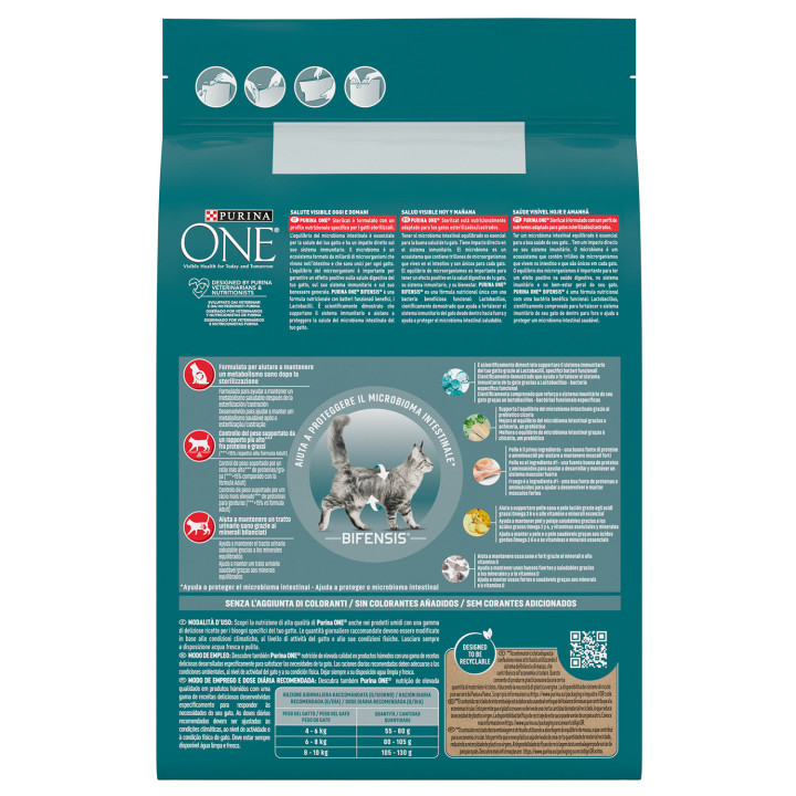 PURINA ONE  Bifensis Esterilizado rico en Pollo y Trigo