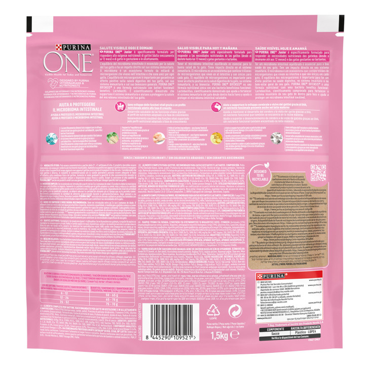 Pienso para gatos Purina One Bifensis  Junior - Kompymascotas
