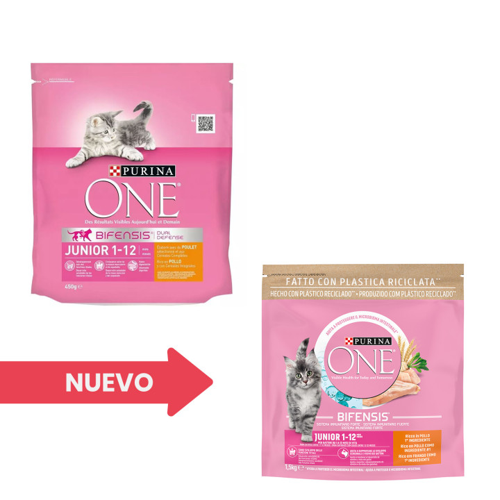 Pienso para gatos Purina One Bifensis  Junior - Kompymascotas