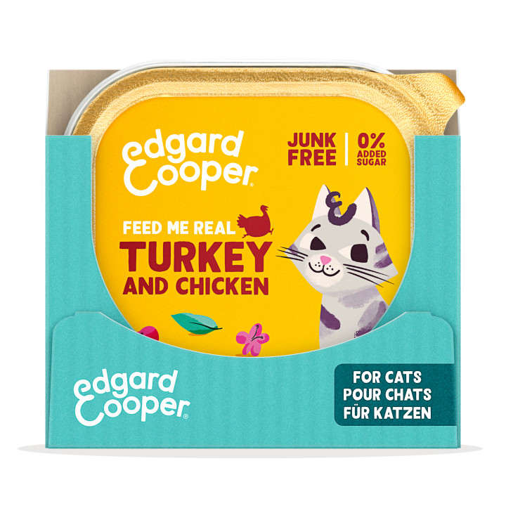Paté de pavo y pollo sin cereales para gatos Edgard & Cooper